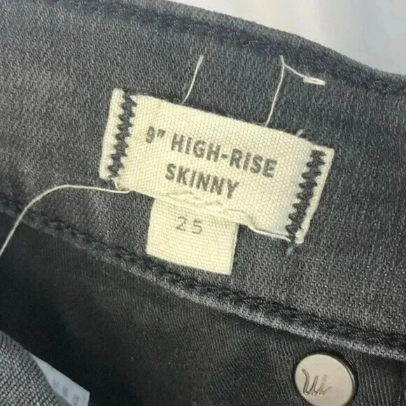 Madewell 9" Mid Rise Distressed Skinny Jeans Black Sea 25 - Picture 5 of 5